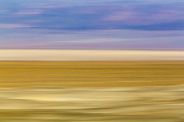 CA, Trona Pinnacles Blurred abstract of desert